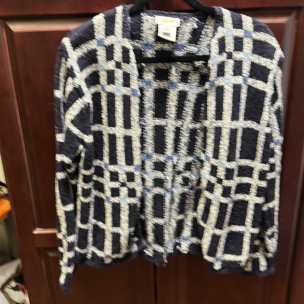 Talbots Sweater- Size M- Navy blue is the Base color with other colors